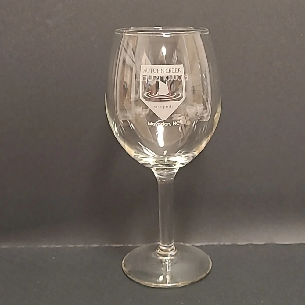 Autumn Creek Vineyards, Bottoms Up Wine Glass